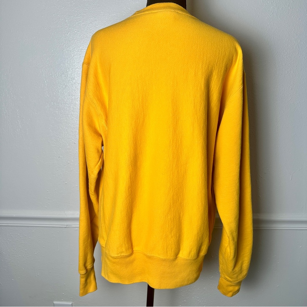 Champion Yellow Women's Crewneck Sweatshirt with Small Logo - Picture 3 of 7